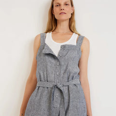 The Linen Jumpsuit | Canvas Tan / Navy