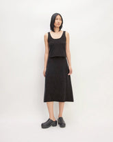 The Cozy-Stretch Skirt | Charcoal