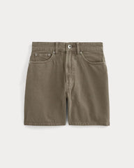 The A-Line Denim Short | Garment-Dyed Chocolate