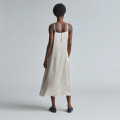 The Satin Square-Neck Slip Dress | Cream