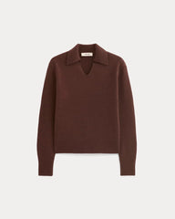 Cashmere Polo Sweater | Dark Mahogany