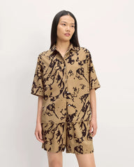 The Short-Sleeve Shirt in Butterlite | Black / Cornstalk Abstract