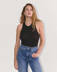 The Luxe Rib Racerback Tank | Black