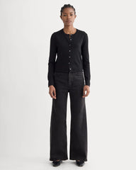 The Cropped Cardigan in Cotton Cashmere | Black
