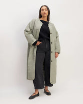 The ReNew Quilted Long Liner | Sage Green
