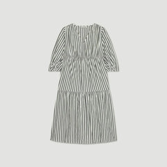 The Poplin Tiered Dress | Bone / Black