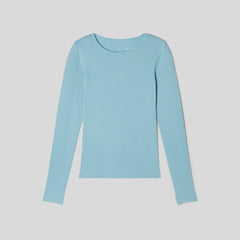 The Luxe Rib Long-Sleeve Crew | Blue Shadow
