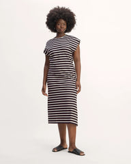 The Muscle Tee Midi Dress | Black / Bone