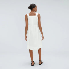 The Seersucker Midi Dress | White