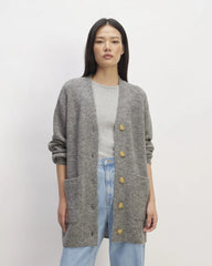The Oversized Alpaca Pocket Cardigan | Heathered Stone