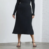 The Ribbed Knit Skirt | Black