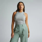 The Luxe Rib Racerback Tank | Heathered Grey