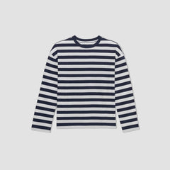 The Organic Cotton Relaxed Long Sleeve Tee | Navy / Canvas