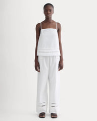 The Lace Trim Tank | White