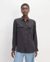 The Utility Shirt in Washable Silk | Black