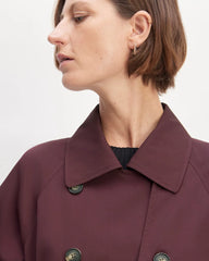 The Italian Wool Modern Trench | Burgundy