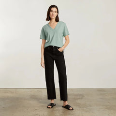 The Vintage V-Neck Hemp Tee | White Sage