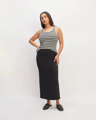 The Cozy Rib Tank | Bone / Black