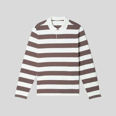 The Premium-Weight Rugby Shirt | Chocolate Brown / Canvas Tan