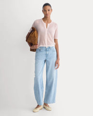 The Air Alpaca™ Short-Sleeve Cardigan | Soft Pink