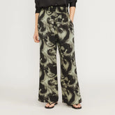 The Satin Pull-On Pant | Pale Yellow / Black