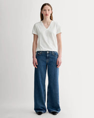 The Slim V-Neck Tee in Essential Cotton | White