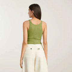 The Pima Micro-Rib Short Tank | Pepper