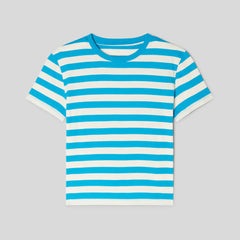 The Box-Cut Tee in Essential Cotton | Horizon Blue / Canvas Tan | No Pocket