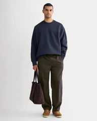 Luxe Fleece Crew Pullover | Navy