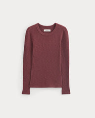 The Cozy Rib Long-Sleeve Tee | Pomegranate
