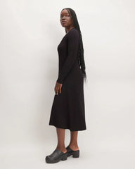 The Ribbed Scoopneck Dress | Black