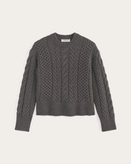 The Cable Sweater in Everyday Cotton | Heathered Charcoal