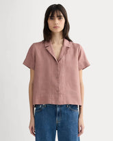 The Notch Shirt in Linen | Rose Dusk