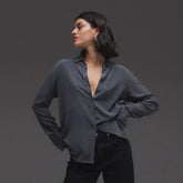 The Must-Have Shirt in Washable Silk | Slate Grey