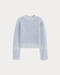 Open Knit Long-Sleeve Crew in Everyday Cotton | Skywriting
