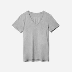 The Organic Cotton V-Neck | Heathered Grey