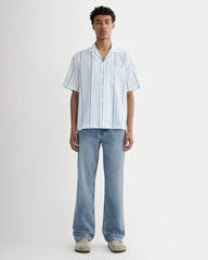 The Textured Resort Shirt | Bone / Dutch Blue