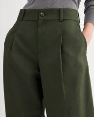 Wide-Leg Trouser in Buttersmooth | Dark Green | 30" Inseam