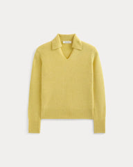 Cashmere Polo Sweater | Double Cream Heather