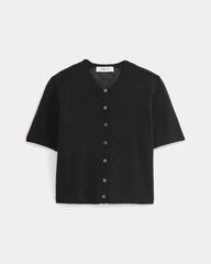 The Air Alpaca™ Short-Sleeve Cardigan | Black
