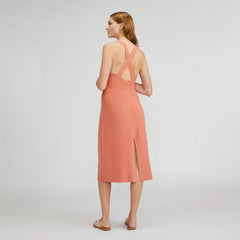 The Ribbed Cotton Cross-Back Dress | Tawny Pink