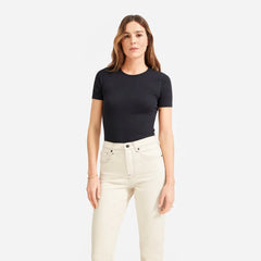 The Pima Micro-Rib Crew Tee | Black