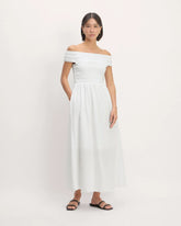 The Gauze Off-the-Shoulder Dress | White
