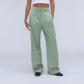 The Draper Pleated Pant in Buttersmooth | Lily Pad | 30" Inseam