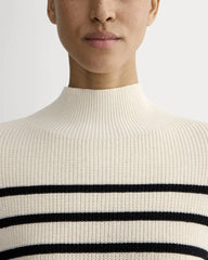 The Slouchy Funnel Neck in Everyday Cotton | Canvas / Black