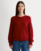 The Boxy Crew in Cashmere | Berry Red