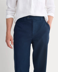 Cropped Slub Trouser | Deep Navy