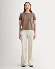 The Box-Cut Tee in Essential Cotton | Mocha | Pocket