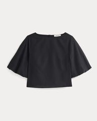 Bubble-Sleeve Top | Black