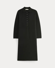 Cashmere Polo Midi Dress | Black